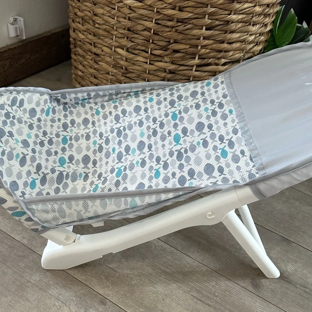 Baby Delight Cushy Nest Cirro Infant Mesh Bather- Grey Fish Infant Baby Bather